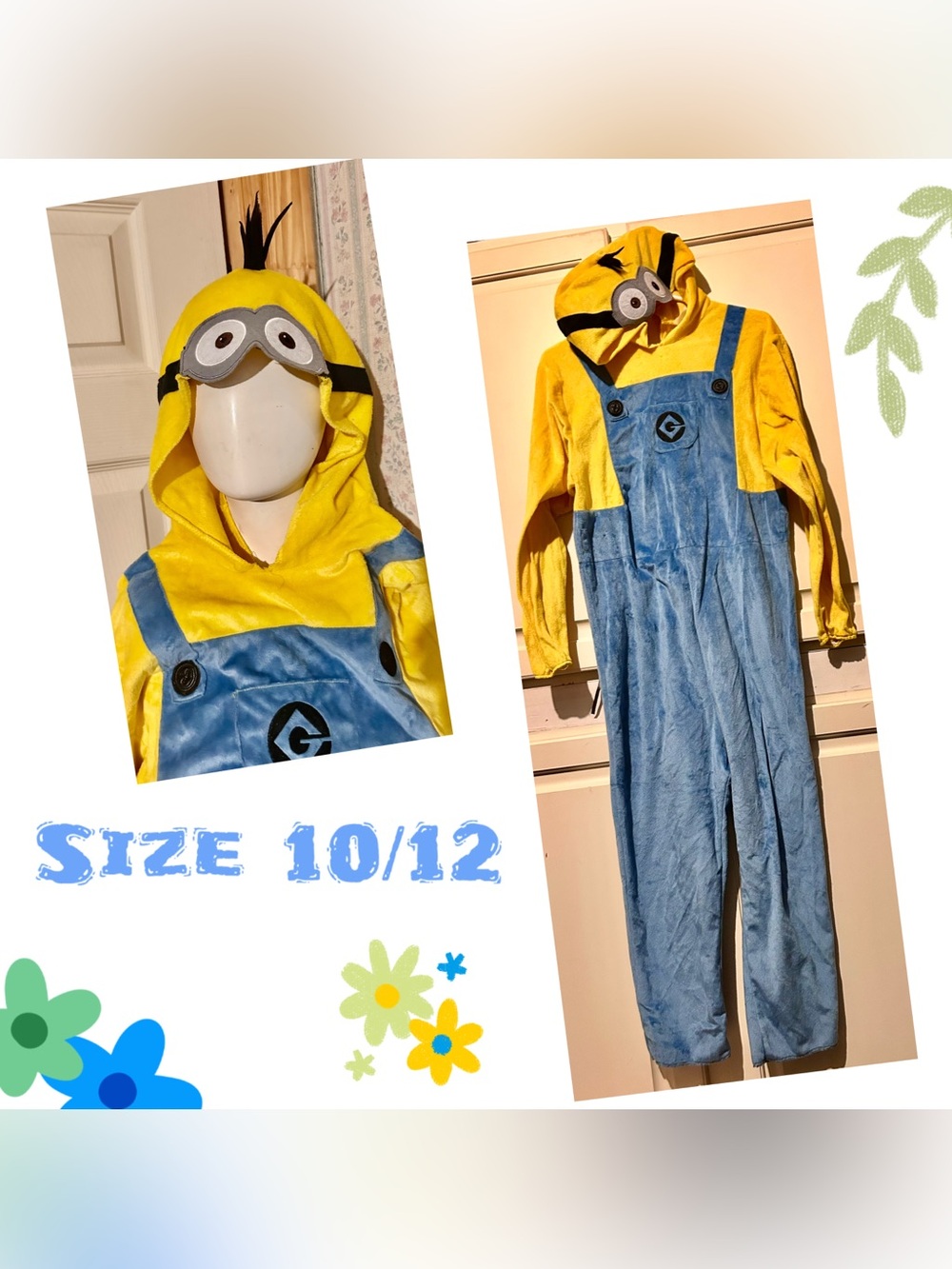 Minions Yellow & Blue Kids Costume Overalls - Size 10/12